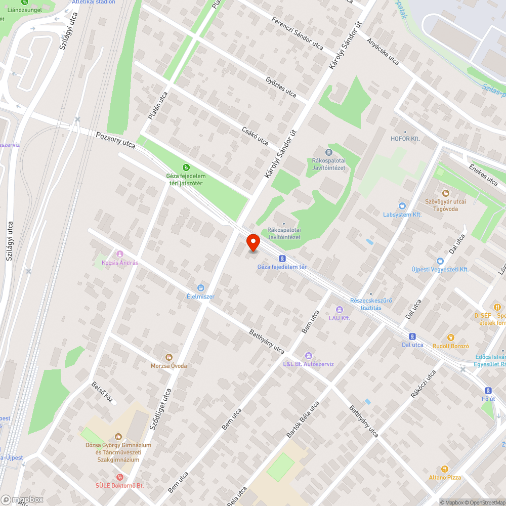 Záróvonal bejelentés helye