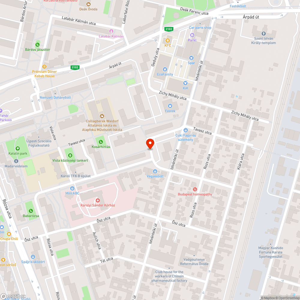 Megrongált, hiányos pad bejelentés helye