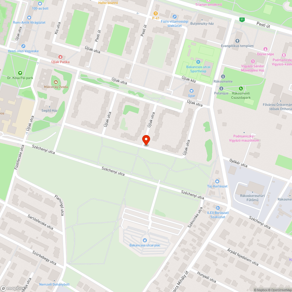 Megdőlt utcatábla bejelentés helye