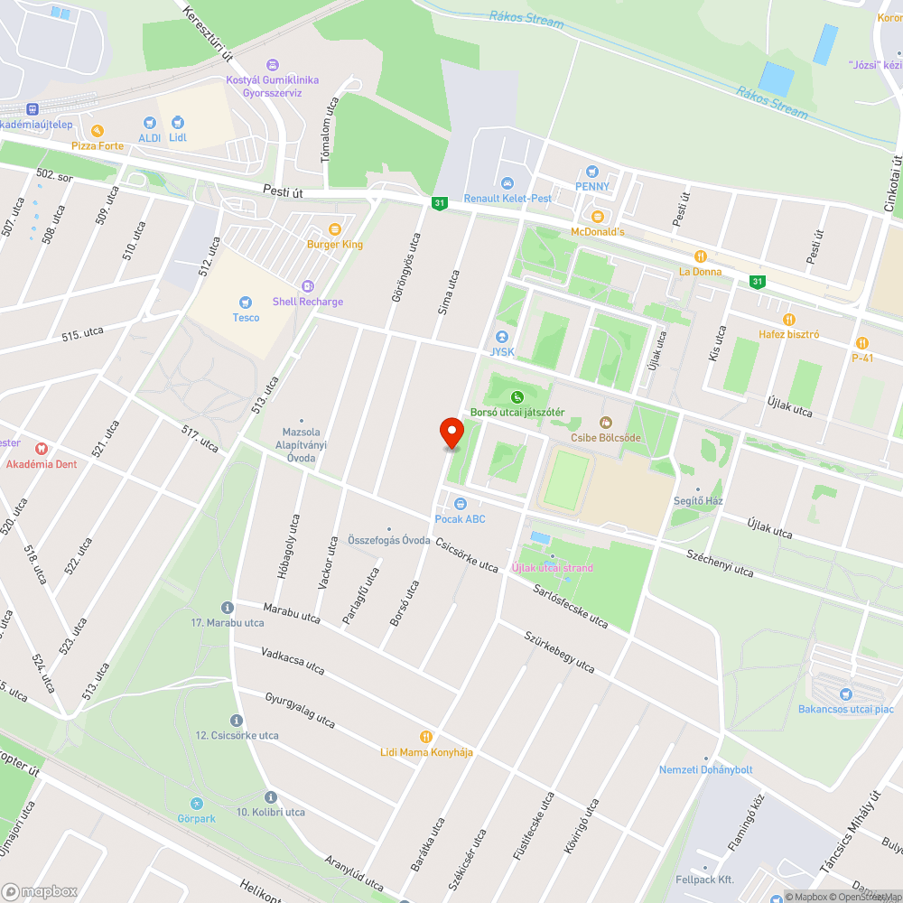 Gaz sorral szegélyezett járda bejelentés helye