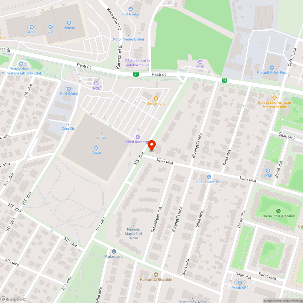 Dzsuva és szemétdomb az Újlak utca sarkán bejelentés helye