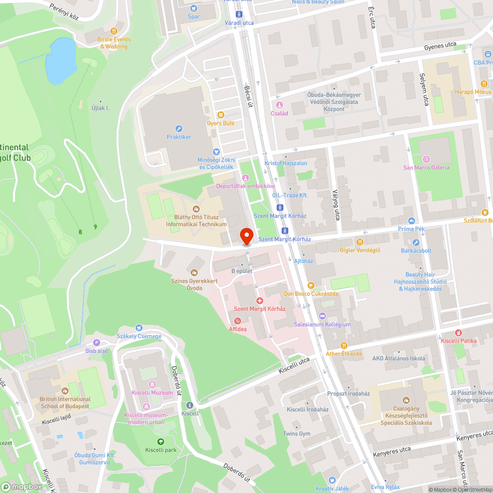 Aszfaltkupac a Margit kórház bejáratánál bejelentés helye