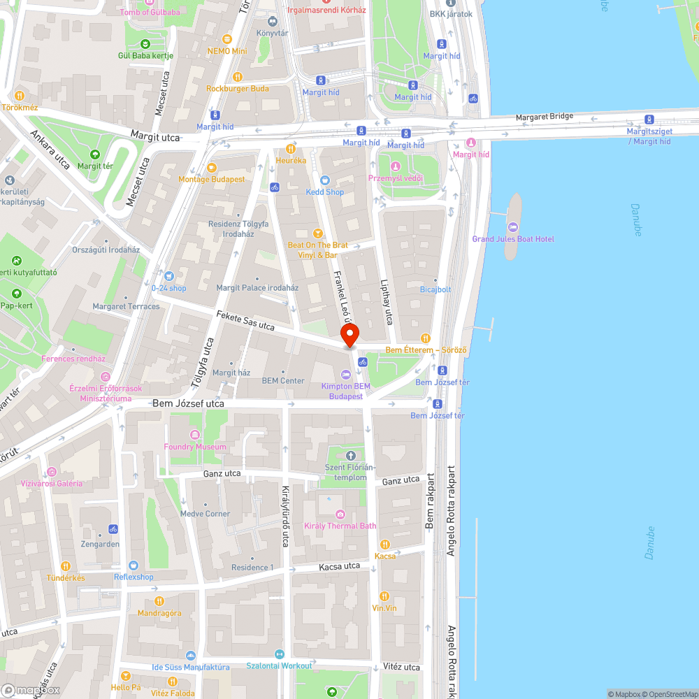 Fekete Sas utcai zebra bejelentés helye