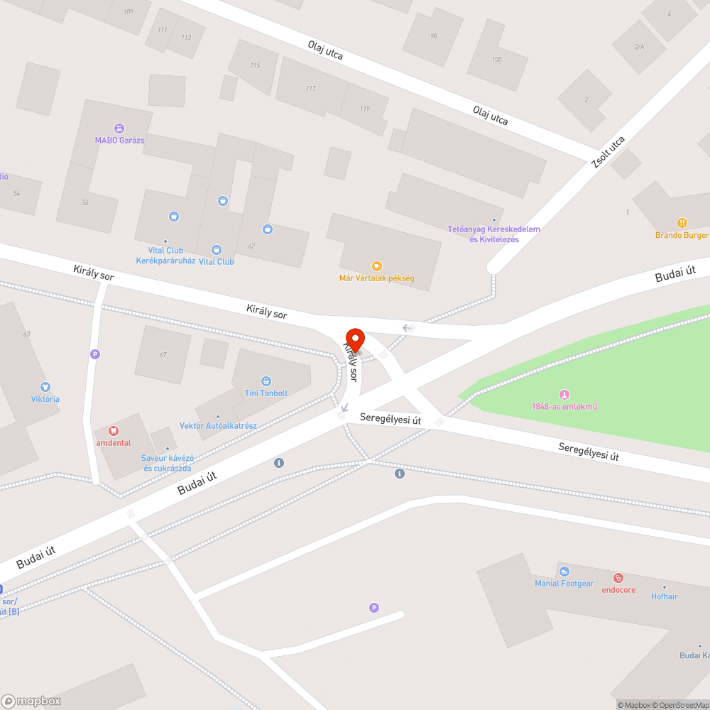 Üvegszilánk az aszfalton bejelentés helye