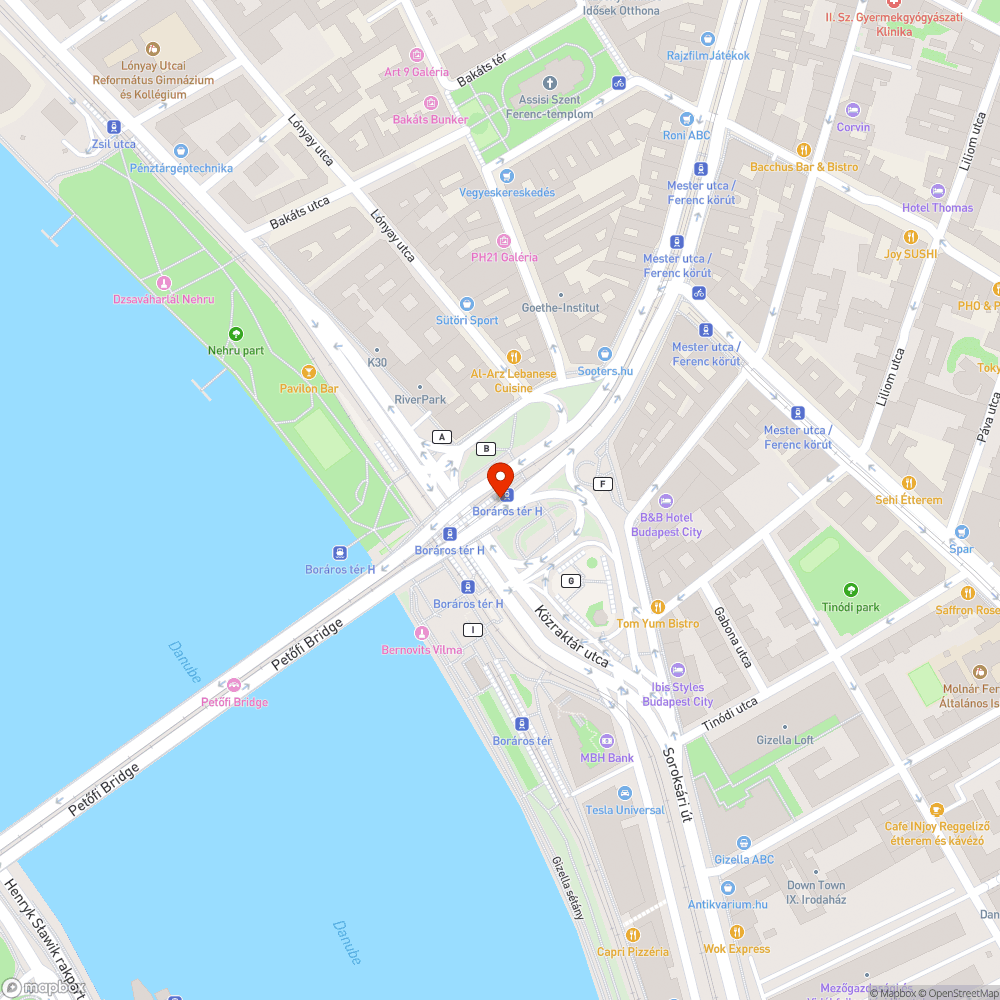 Boráros tér - V4-6 - leszakadt szemetes bejelentés helye