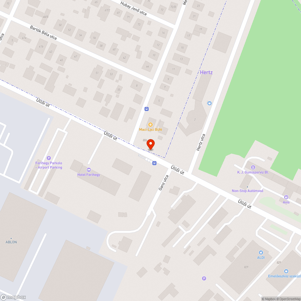 "Széthullott" buszmegálló bejelentés helye