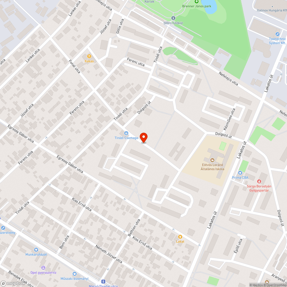 Gazdátlan, összetört autó bejelentés helye