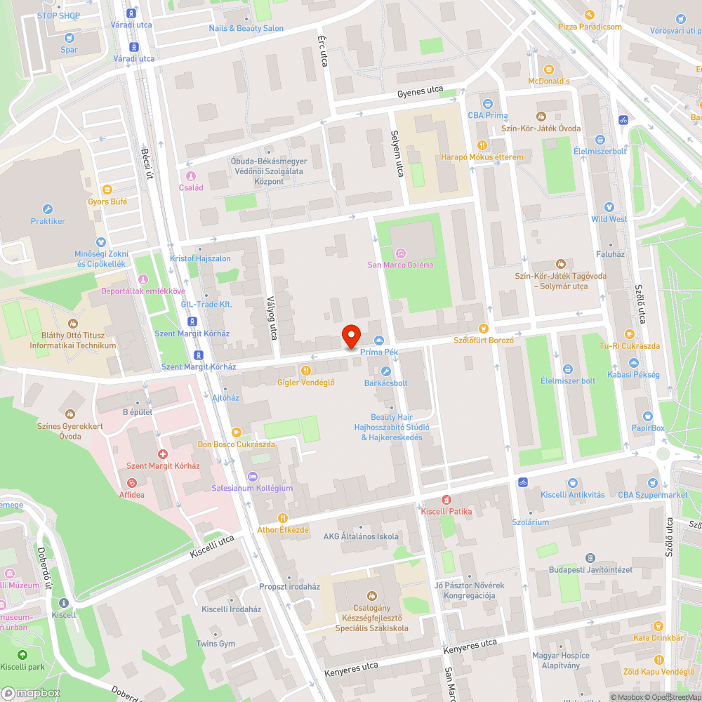 Elhagyott autó bejelentés helye