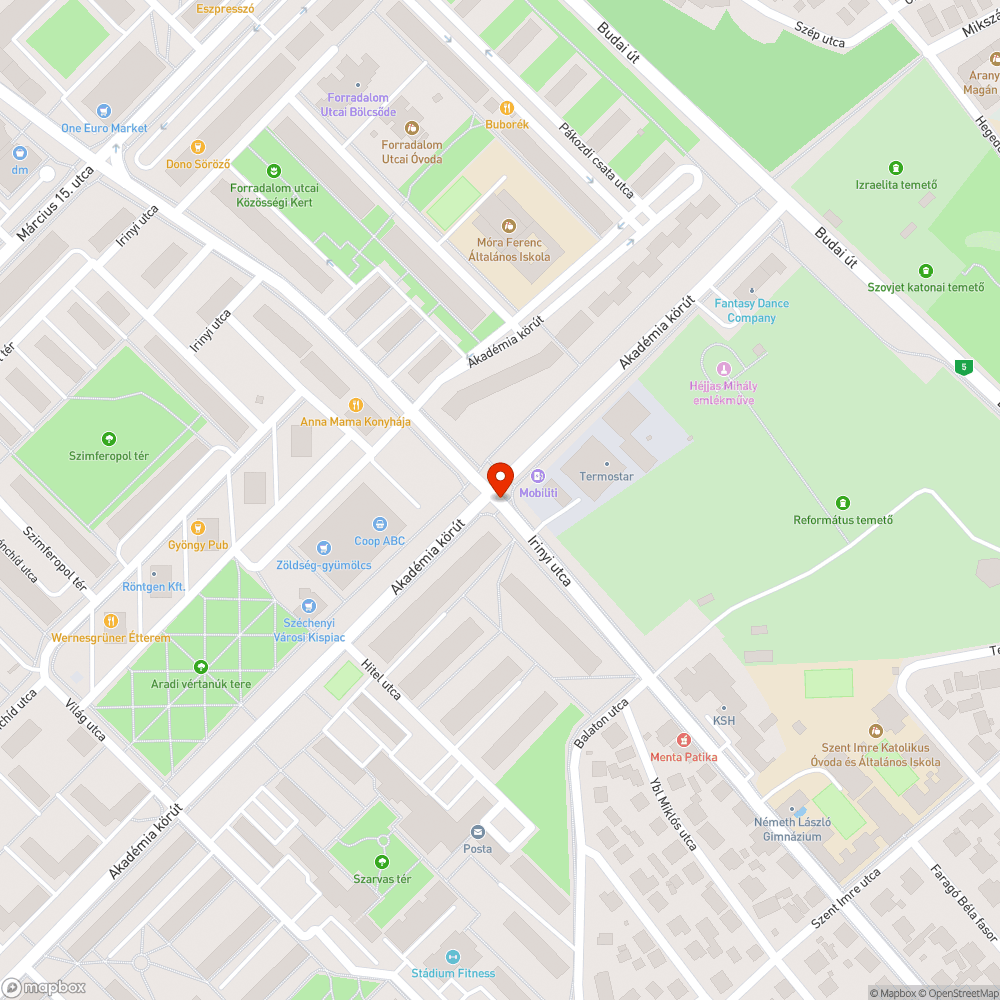 Balesetveszélyes járdahibák a Temostar oldalában az Irinyi utca mentén bejelentés helye