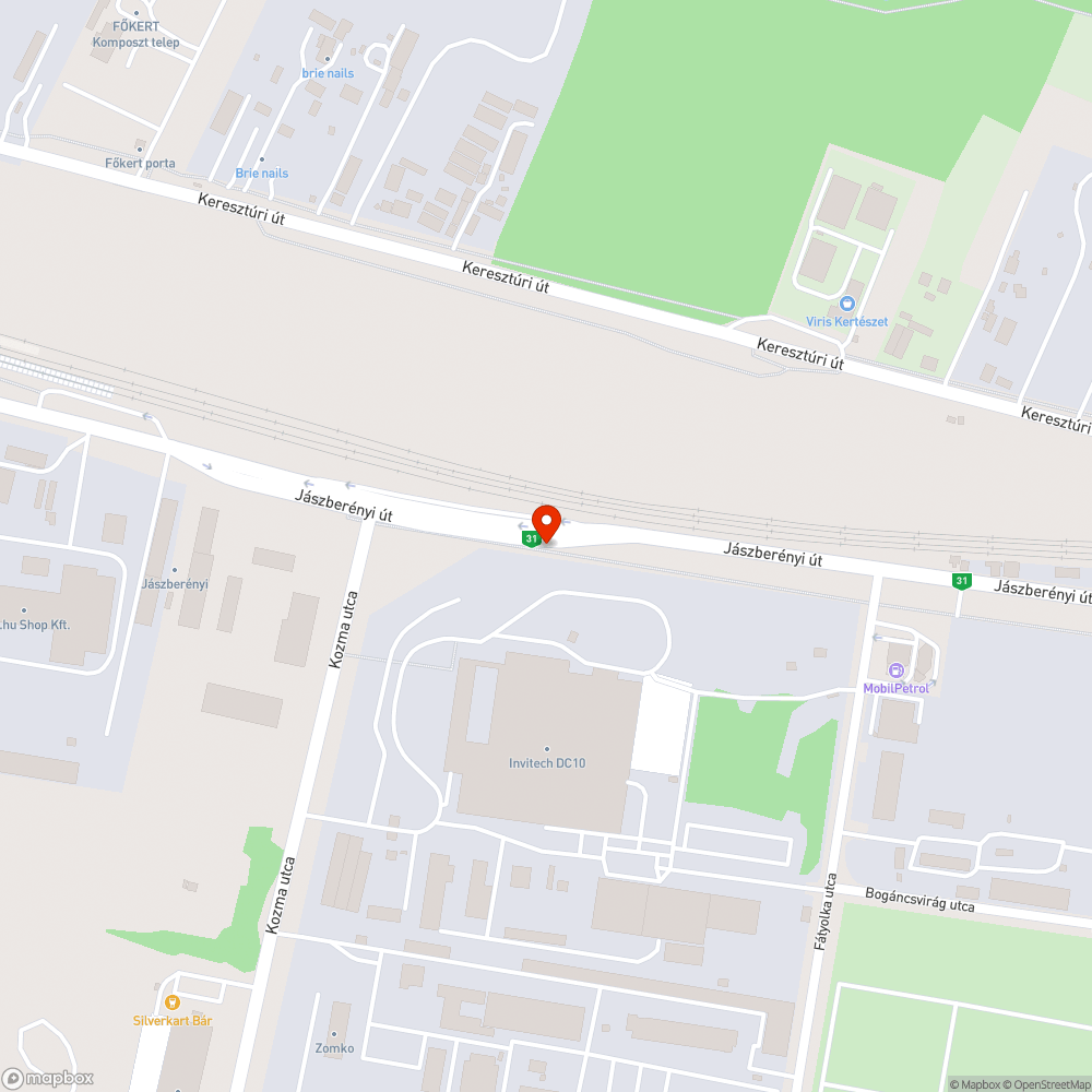 Kidőlt fa az Athenaeum nyomda előtti járdán a Jászberényi út mentén bejelentés helye