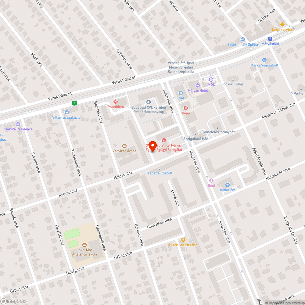 Közvilágítás hiba bejelentés helye