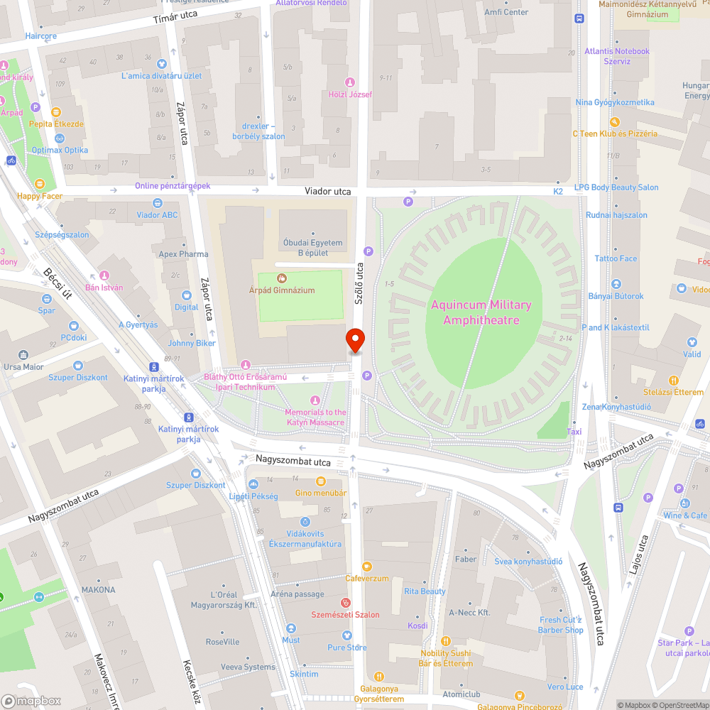 Kátyú a Szőlő utcában (Katyini Mártírok parkjánál) bejelentés helye