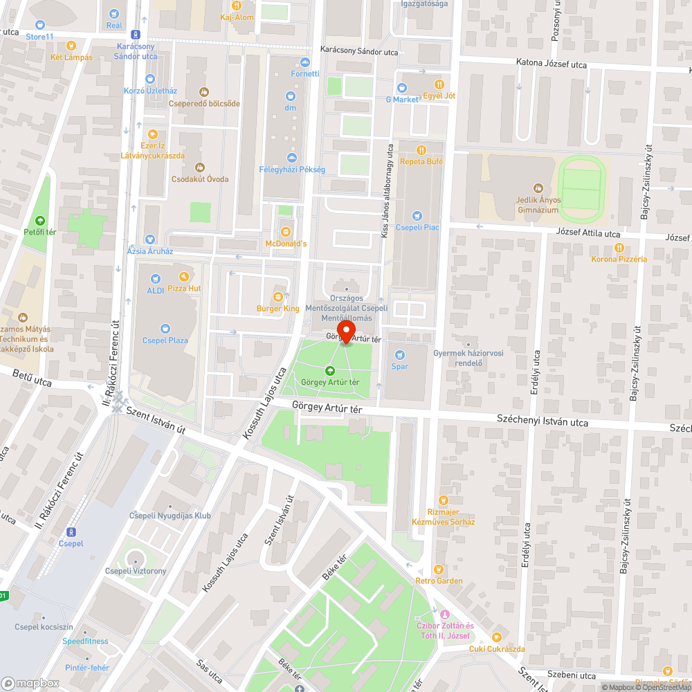 Kiégett izzó - Görgey Artúr tér bejelentés helye