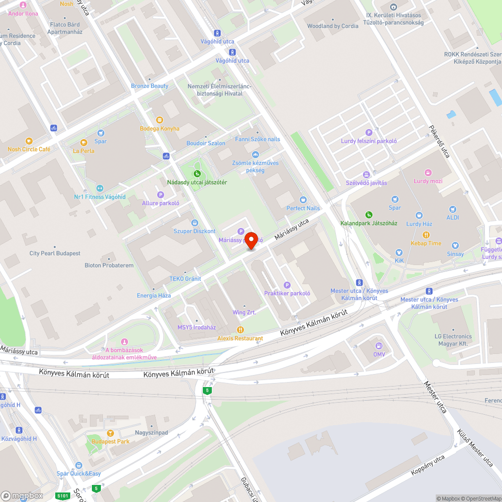 IX. kerület Máriássy utca nem tisztán tartott útvonal bejelentés helye