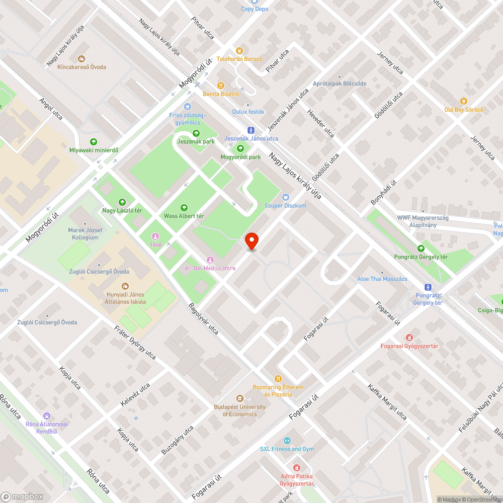 úton lévő kátyú bejelentés helye