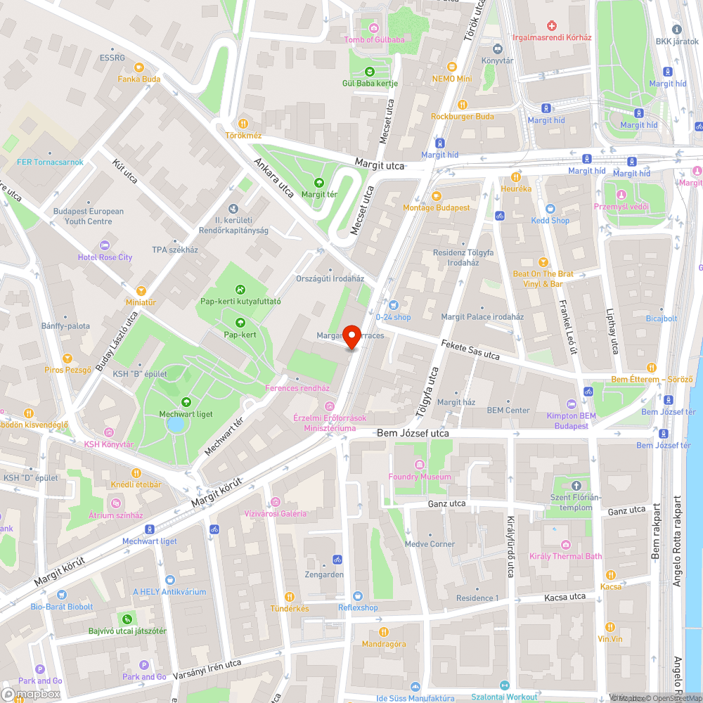 II. Margit krt. 23 - járdahiba bejelentés helye