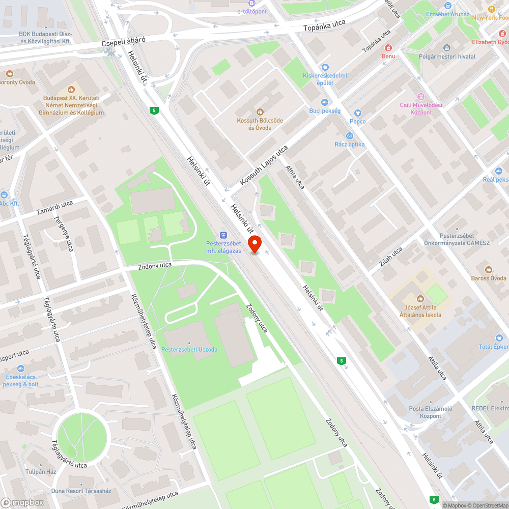 Törött korlát buszmegálló és HÉV sínek közt bejelentés helye