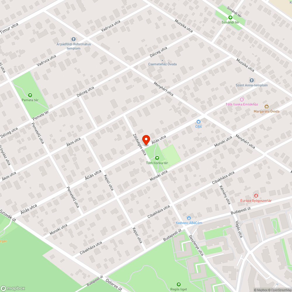 Leszakadt vezeték az Állás utcában bejelentés helye