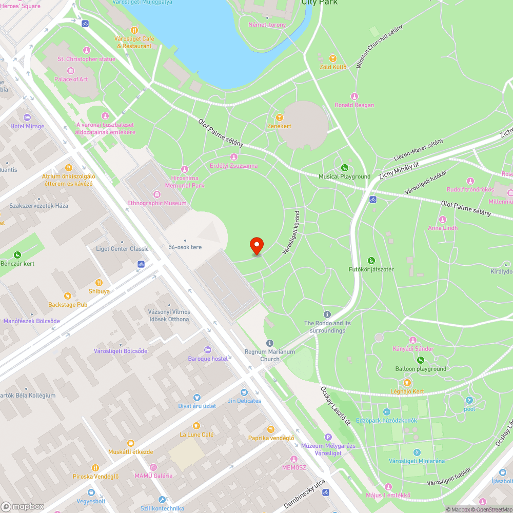 Hiányzó pad a Városligetben bejelentés helye