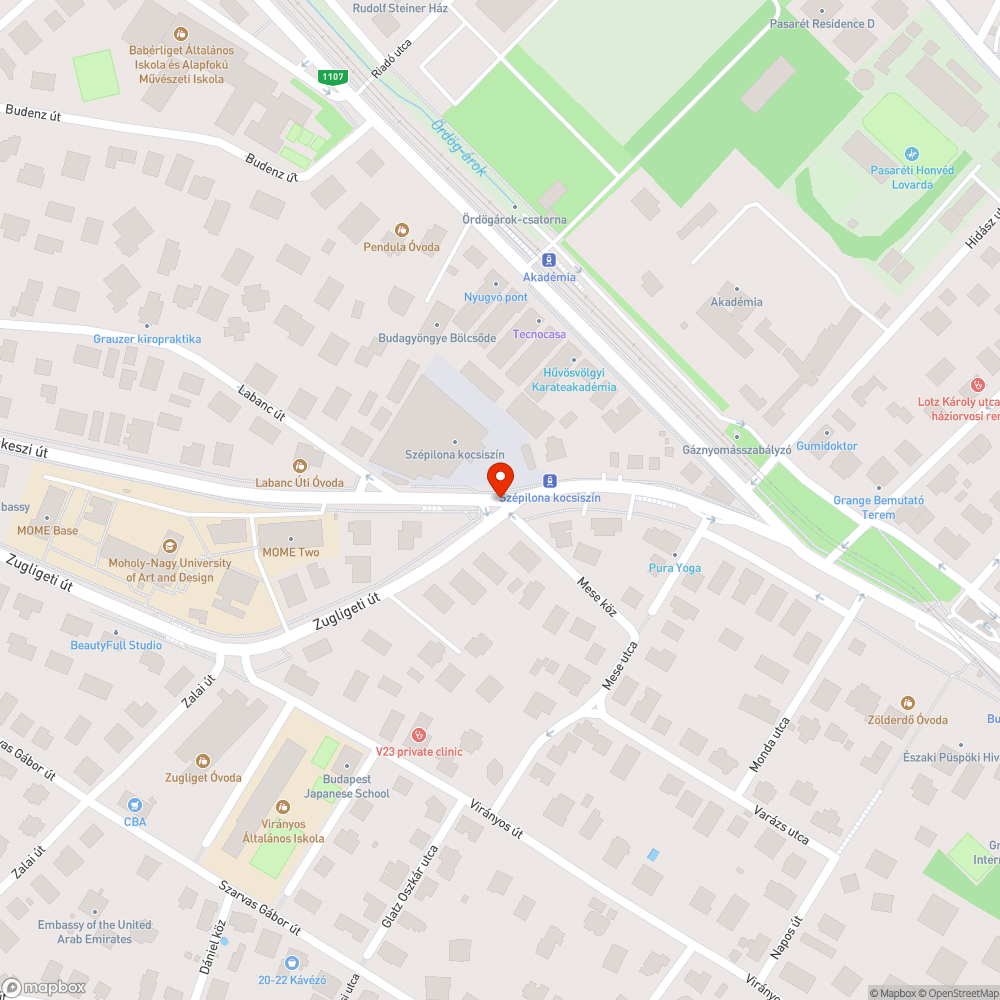 Kerékgyilkos sínpár Szépilona kocsiszínnél bejelentés helye