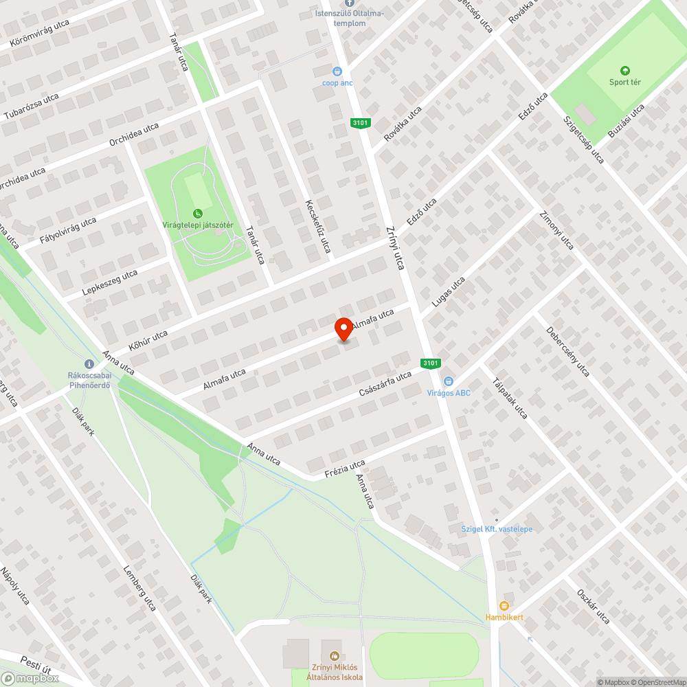 út beszakadt bejelentés helye