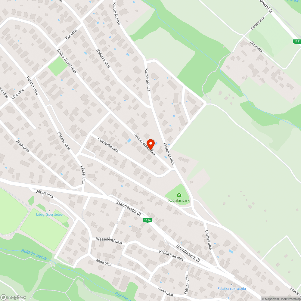 Parlagfüves rész a Szűcs József utcában bejelentés helye