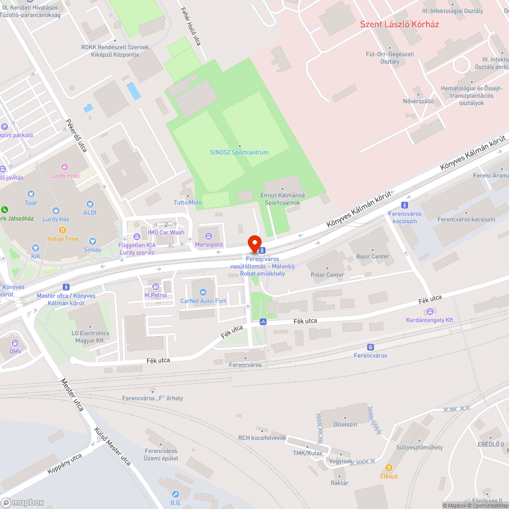 hézagos villamos sín bejelentés helye