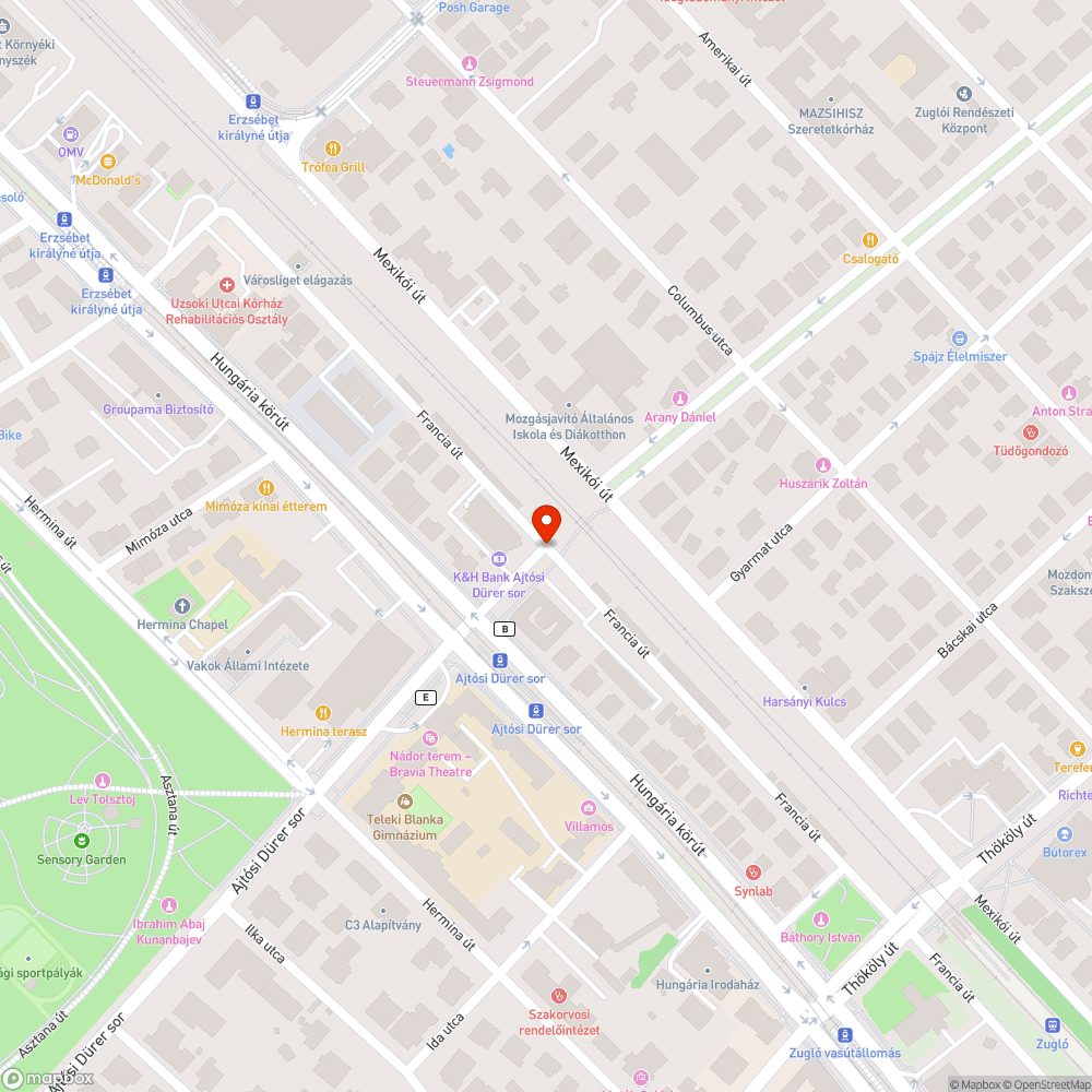 Teljesen elkopott zebra az Ajtósi Dürer sor és a Francia út sarkán bejelentés helye