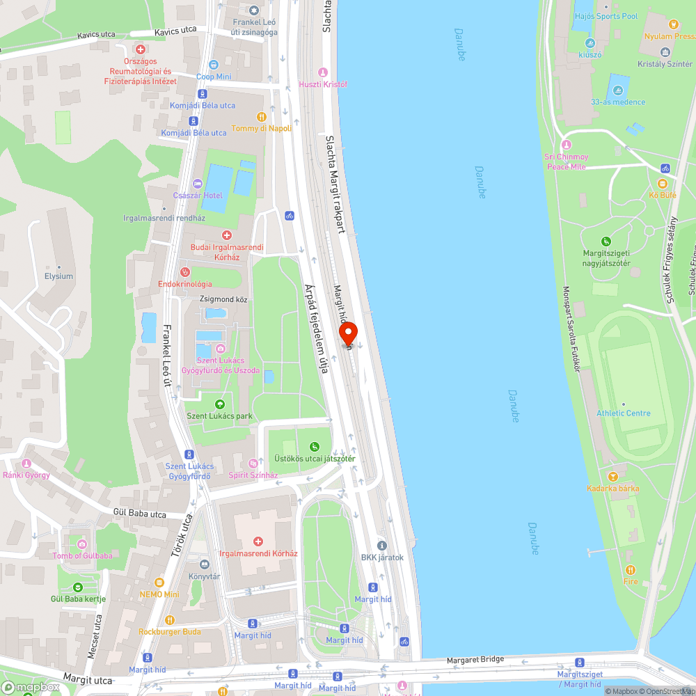 Kerékpárútra dőlt fa a Margit hídnál bejelentés helye