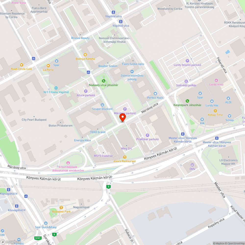 IX. kerület Máriássy utca nem tisztán tartott útvonal bejelentés helye