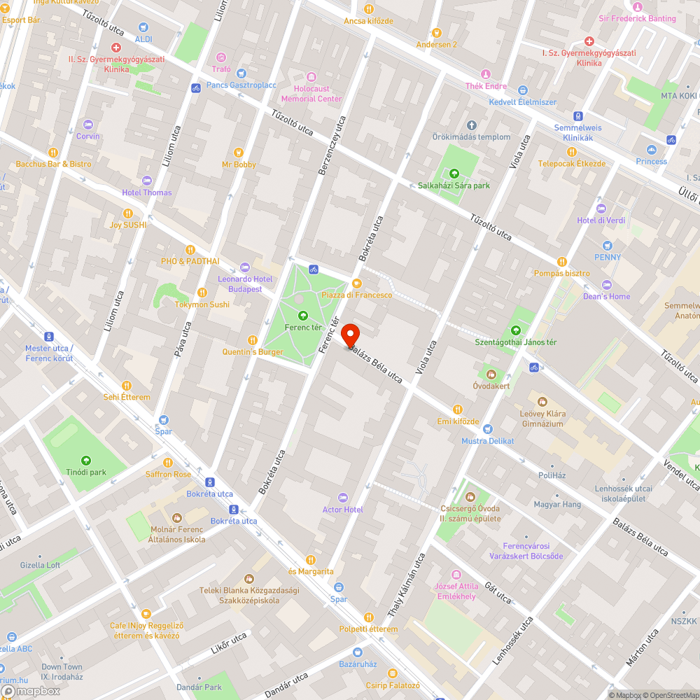 Balázs Béla utca fölösleges parkolás-gátló oszlopok bejelentés helye