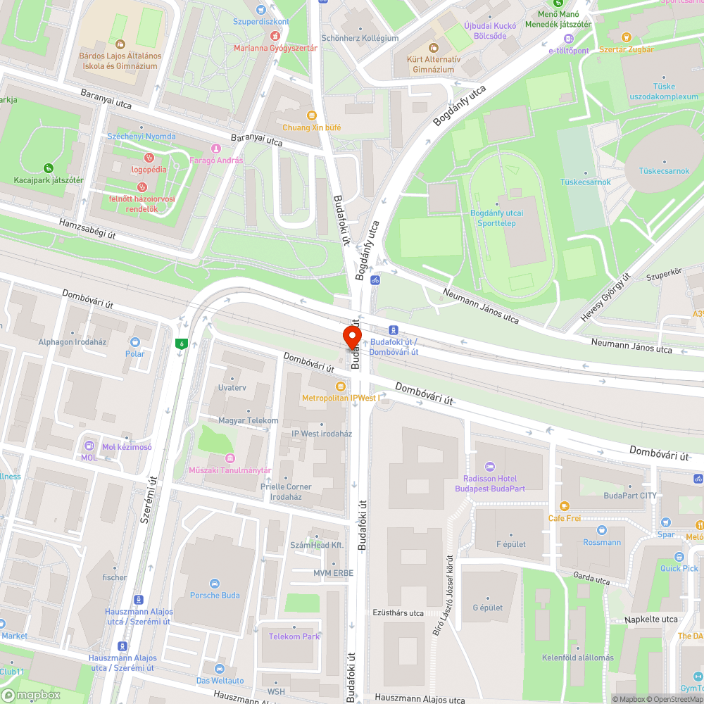 Járdára belógó növényzet a Budafoki úton bejelentés helye