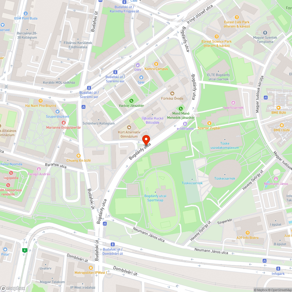 Kiszáradt fák a Bogdanfy úton bejelentés helye