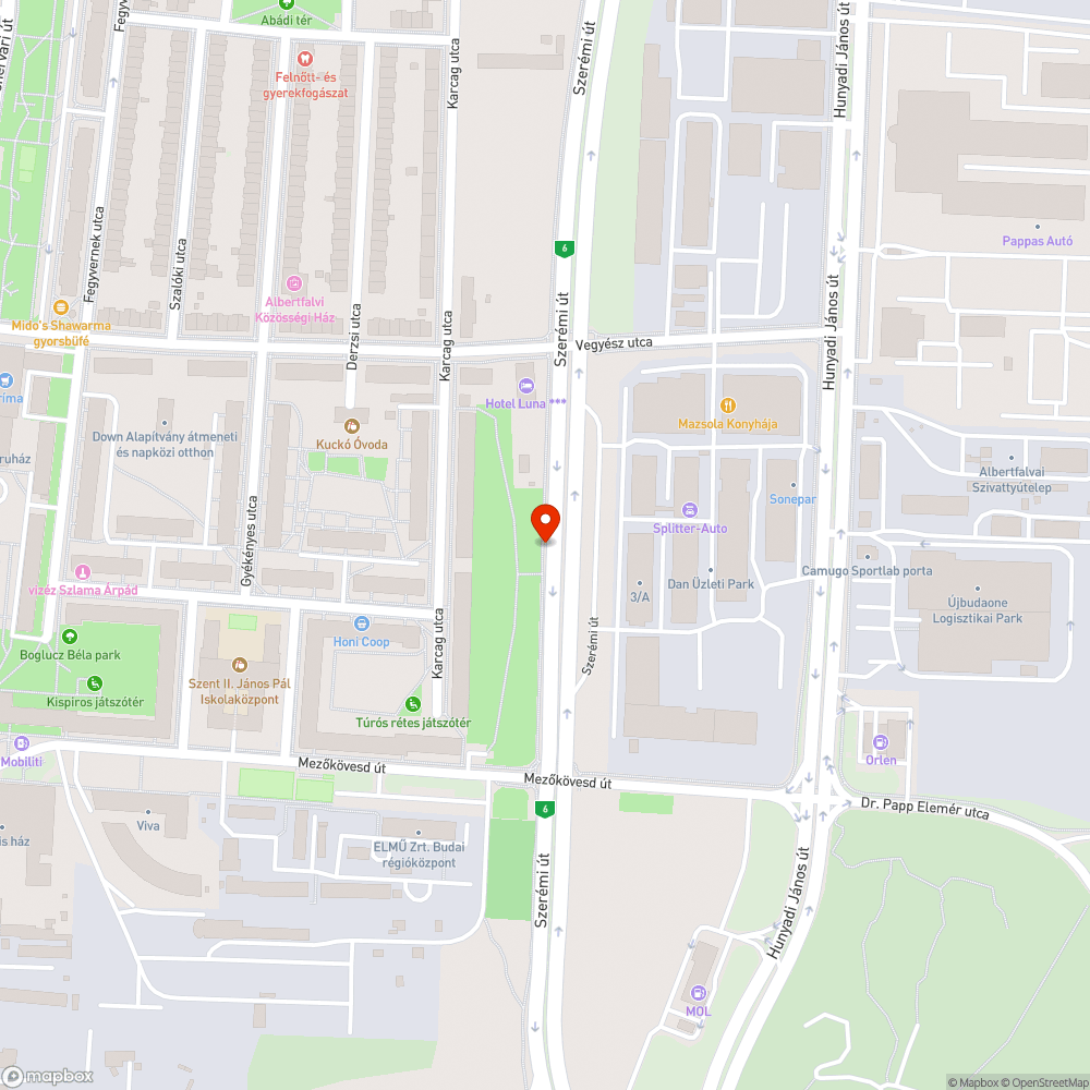 szátcincált zajvédő fal a Szerémi út mentén bejelentés helye