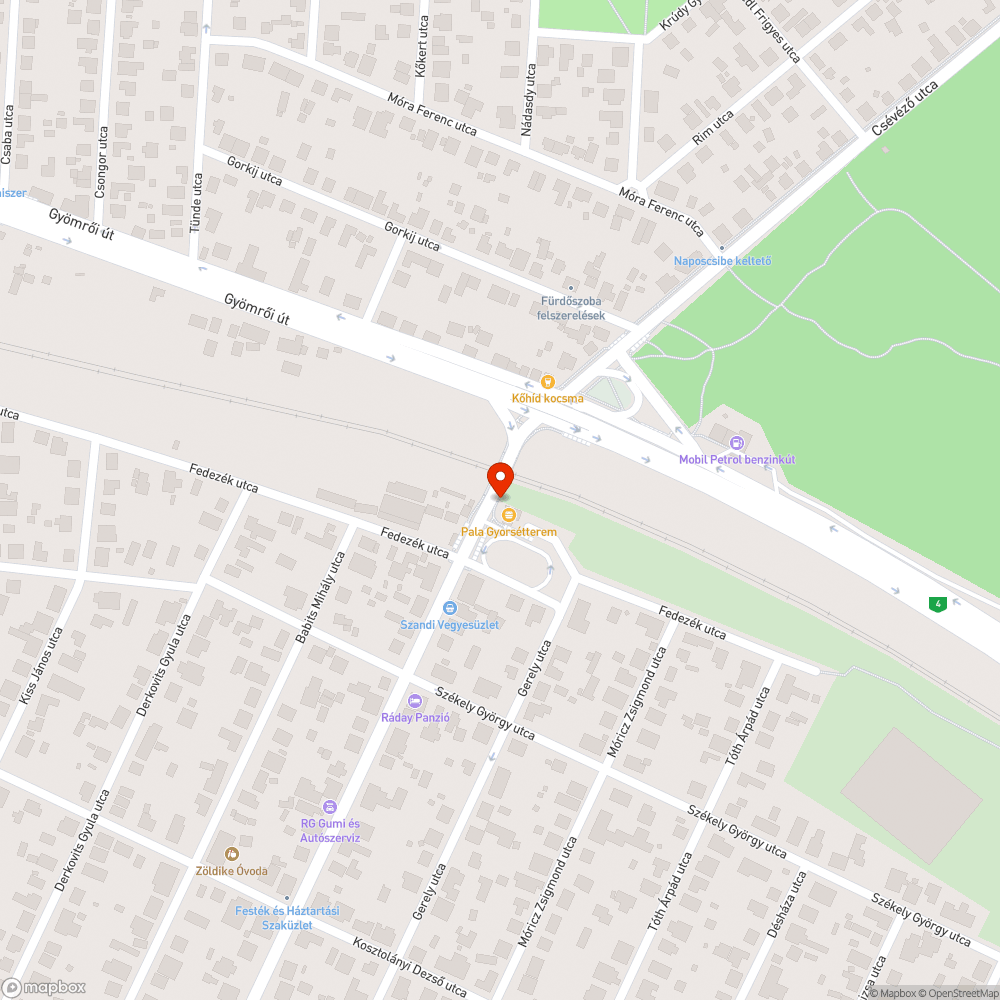 Felgyűrődött aszfalt a Kőhídon bejelentés helye