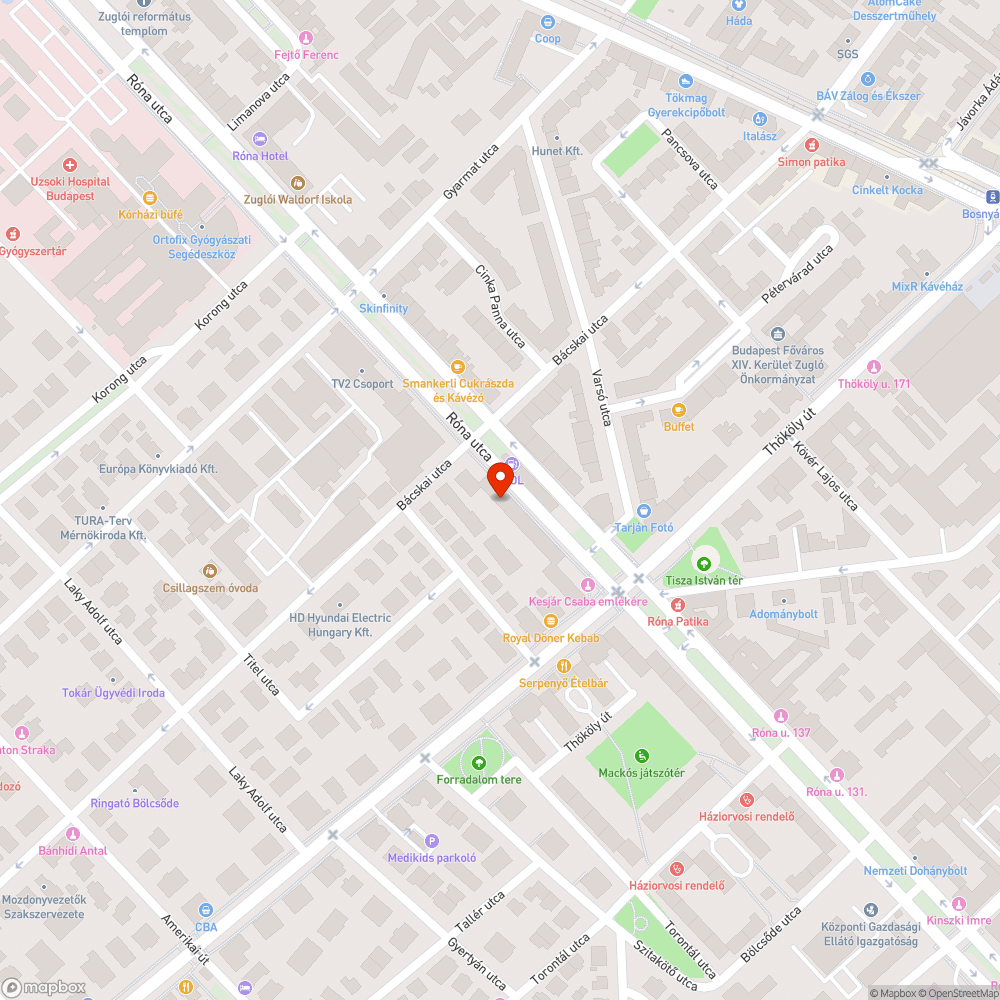 Kátyú található a Róna u.168 előtt/MOL benzinkútnál/ bejelentés helye