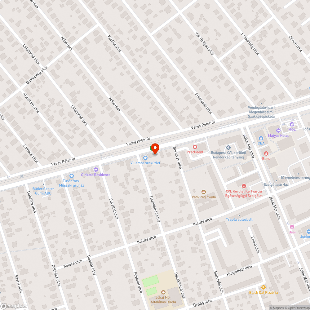 Közvilágítás hiba bejelentés helye