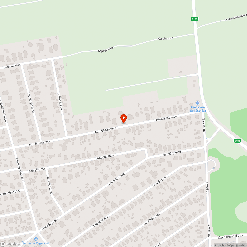 Megsüllyedt aszfalt bejelentés helye