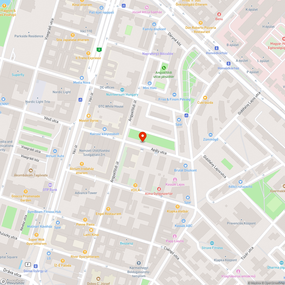 Járda - nehezített terep bejelentés helye