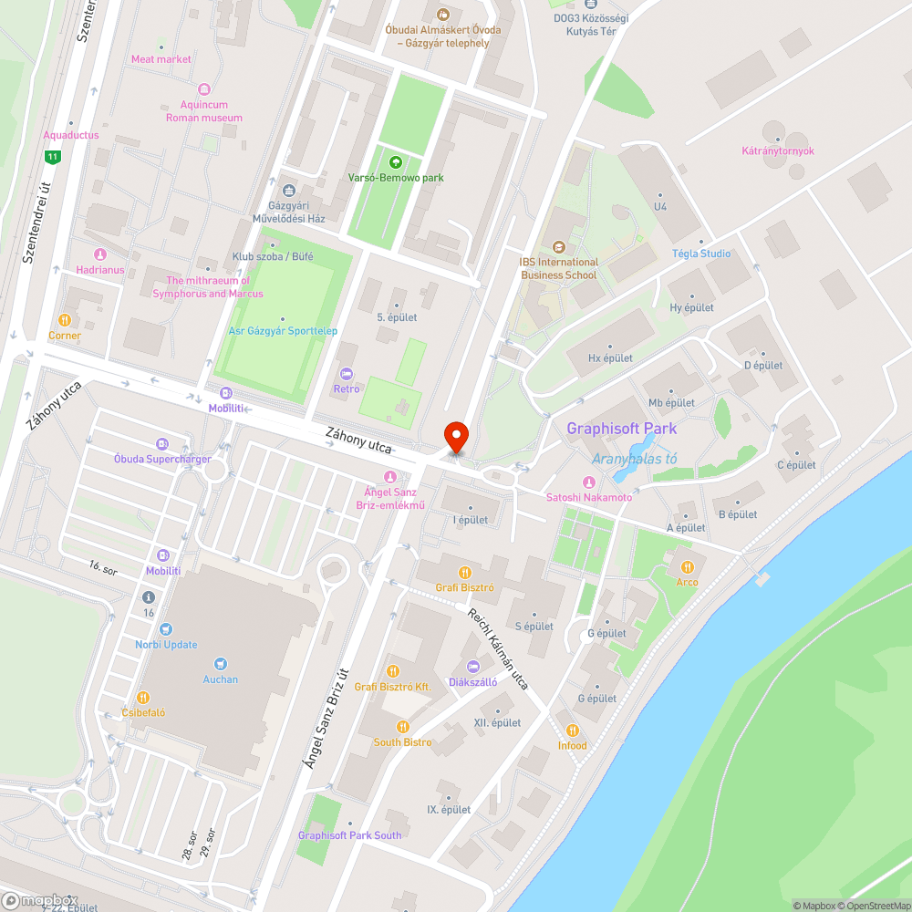 Kátyú a Grafisoft Parknál bejelentés helye