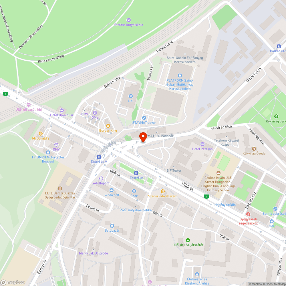 Megszűnt parkolás bejelentés helye