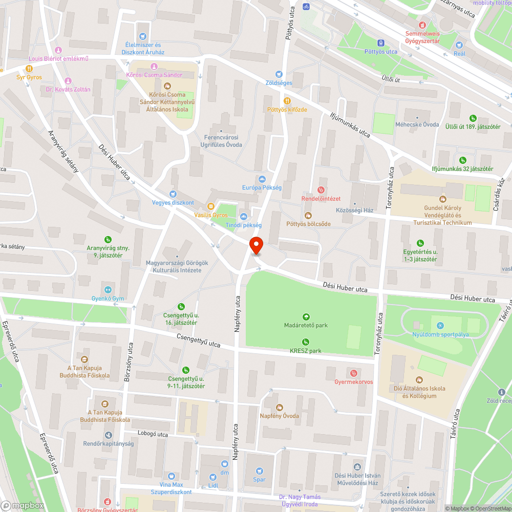 Beláthatatlan gyalogátkelő bejelentés helye