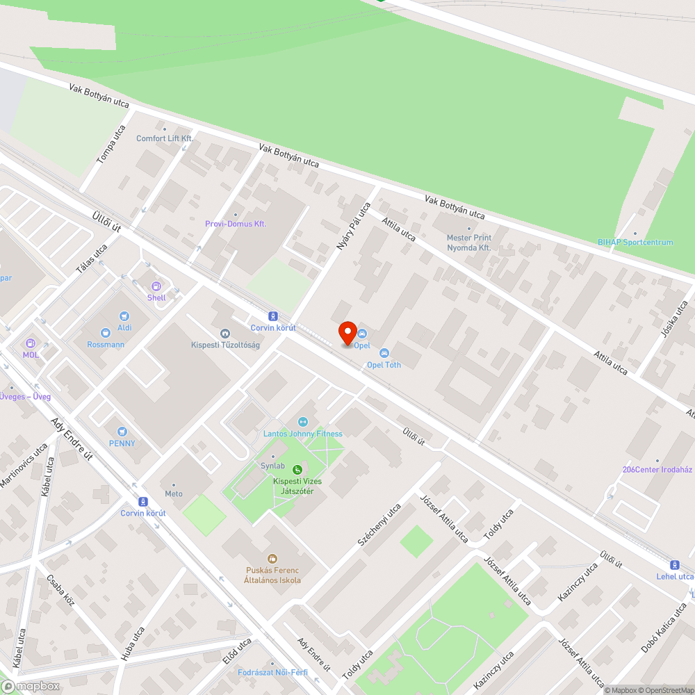 Járda háromnegyedéig belógó fák bejelentés helye