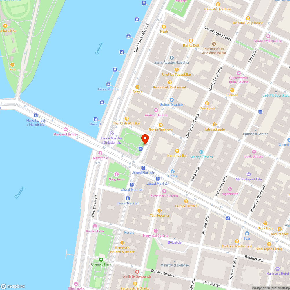 Gödör a Jászai Mari téri bicikliúton bejelentés helye