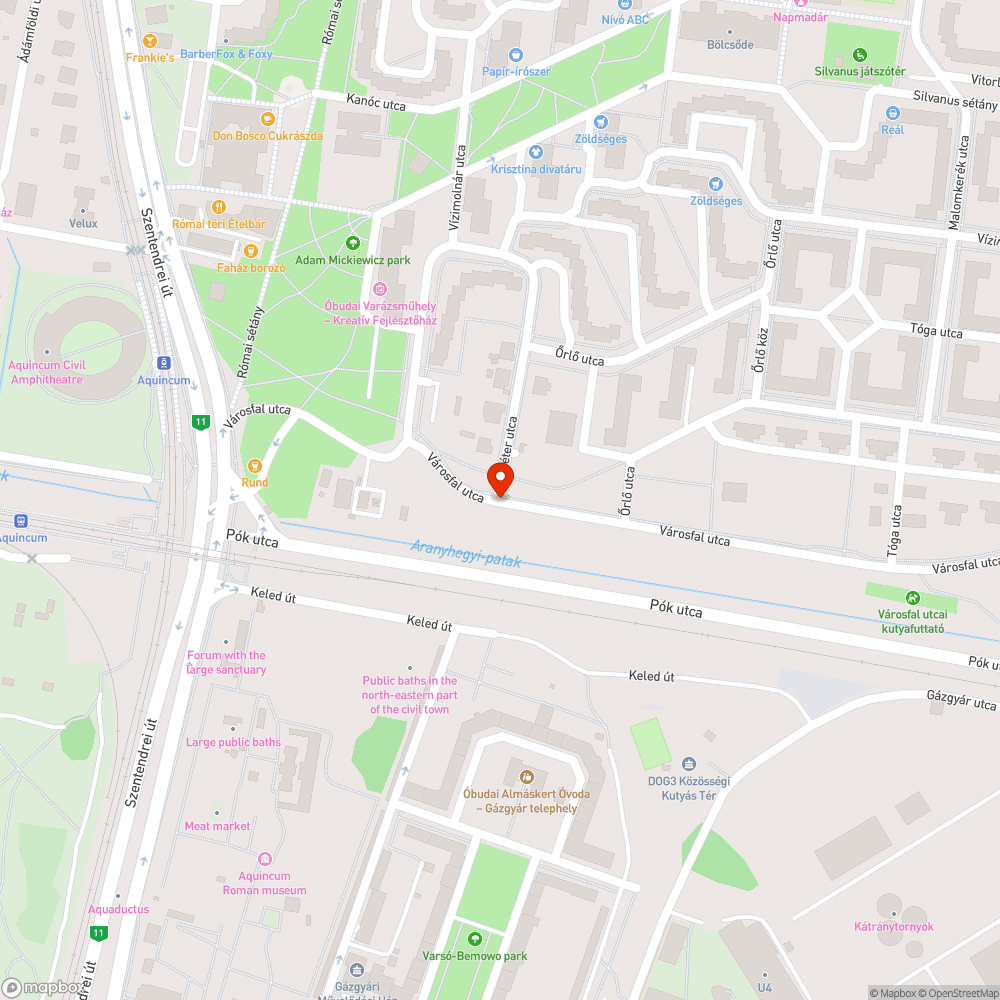 Kiégett izzó a Városfal utcában bejelentés helye