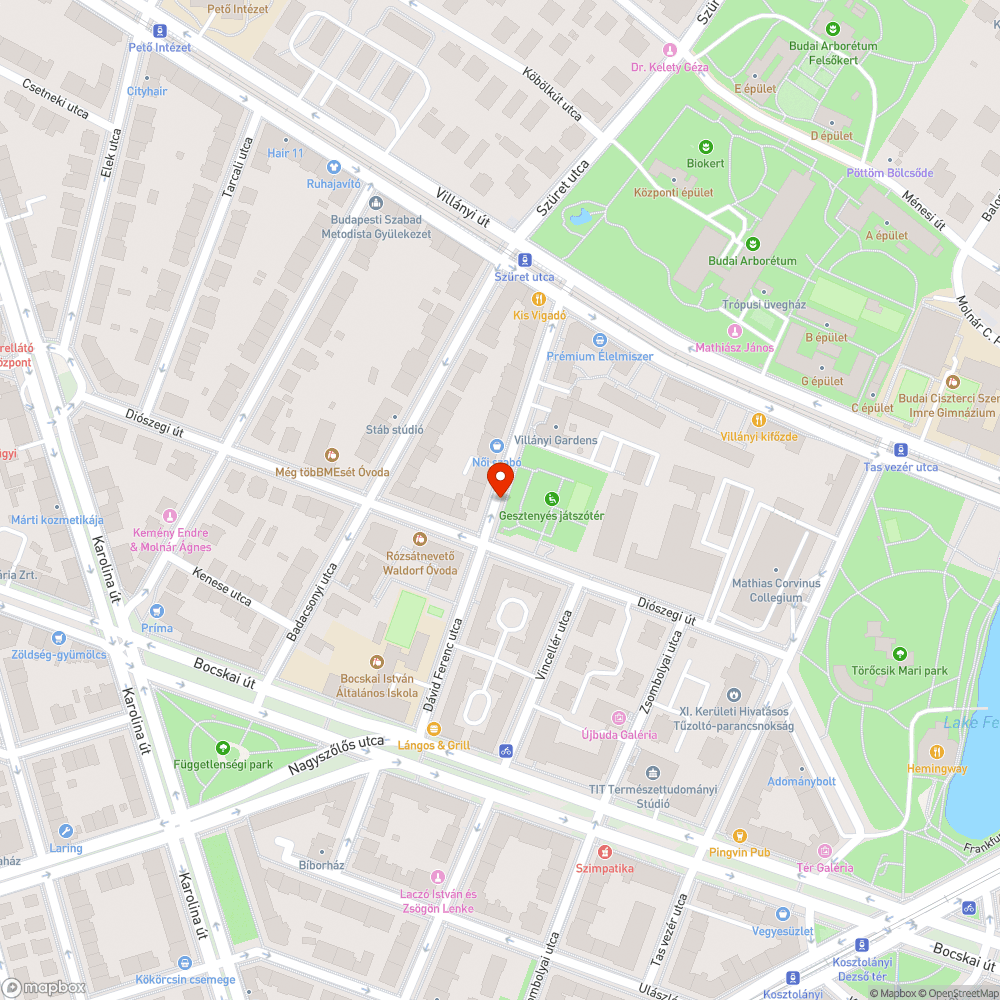 Elhagyott autó a Dávid Ferenc utcában bejelentés helye