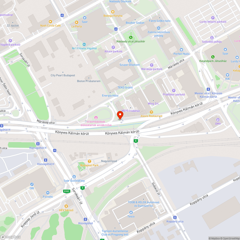 Hiányzó fényterelő elem, kopott kerékpárút felfestés (Máriássy utca /Gubacsi út/ - Könyves Kálmán körút) bejelentés helye