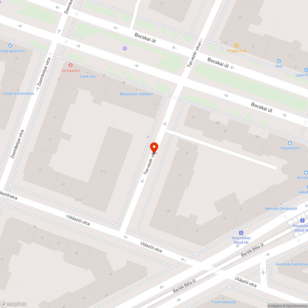 Méretes kátyú a Tas vezér utcában bejelentés helye