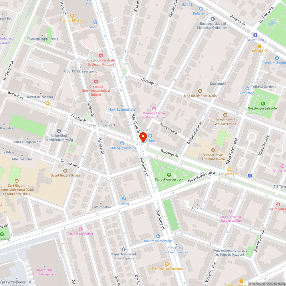 Embermagasságú gaz a Bocskai út - Karolina út kereszteződésében bejelentés helye