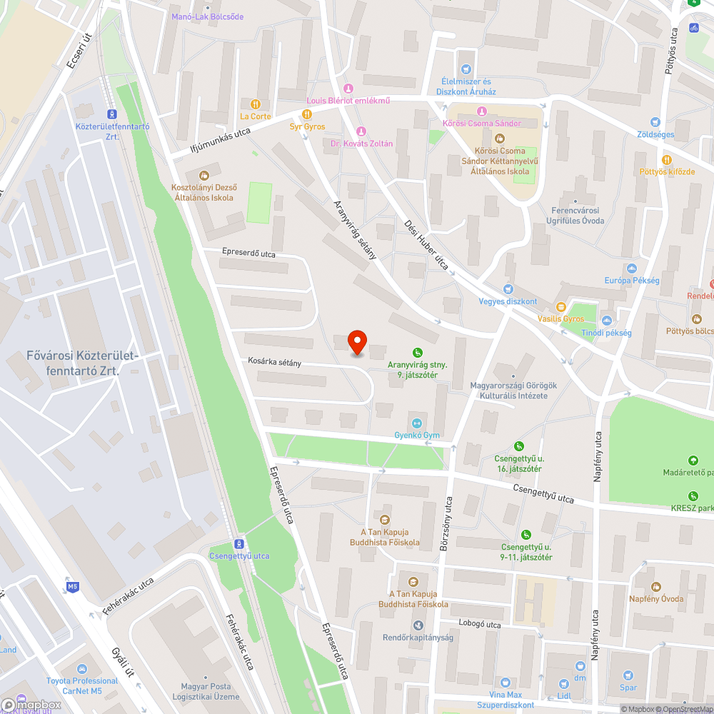 Kiszáradt fa bejelentés helye